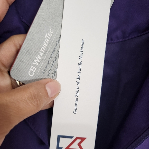 Cutter & Buck WeatherTec Beacon  Purple half  Zip water resistant wind breaker L - Picture 3 of 12